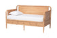 Baxton Studio Lucera 3-Drawer Daybed with Bobbin Frame, Full, Beech Brown