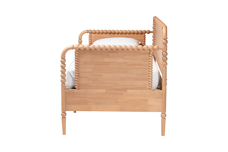 Baxton Studio Lucera 3-Drawer Daybed with Bobbin Frame, Full, Beech Brown
