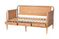 Baxton Studio Lucera 3-Drawer Daybed with Bobbin Frame, Full, Beech Brown