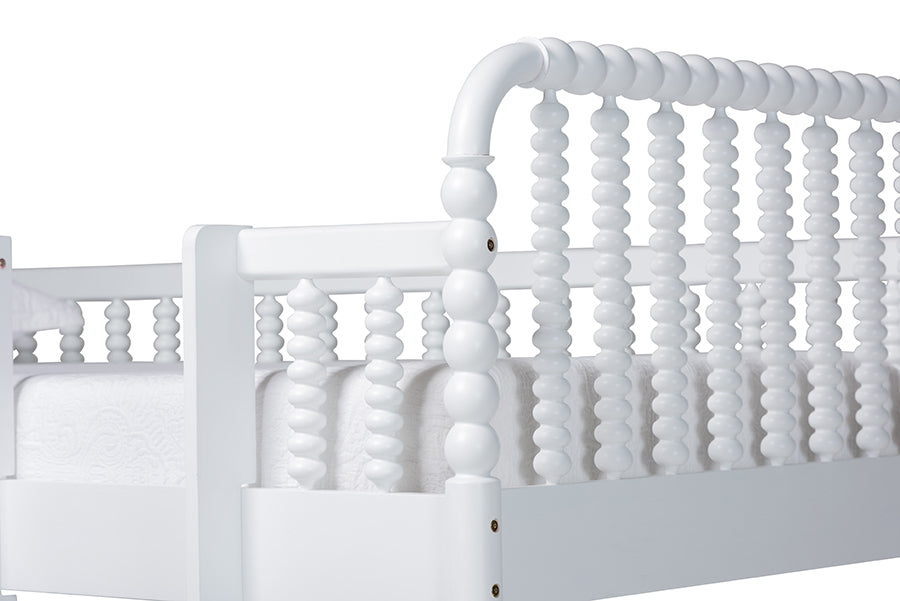 Baxton Studio Lucera Bobbin Bunk Bed with Ladder, White