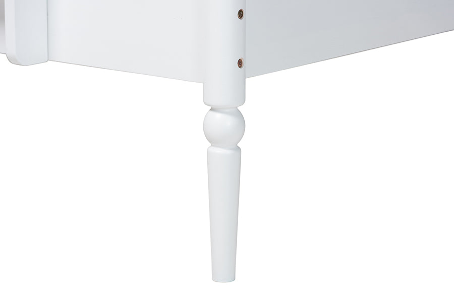 Baxton Studio Lucera Bobbin Bunk Bed with Ladder, White