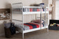 Baxton Studio Lucera Bobbin Bunk Bed with Ladder, White