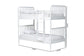 Baxton Studio Lucera Bobbin Bunk Bed with Ladder, White