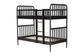 Baxton Studio Lucera Bobbin Bunk Bed with Ladder, Black