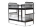 Baxton Studio Lucera Bobbin Bunk Bed with Ladder, Black