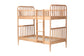 Baxton Studio Lucera Bobbin Bunk Bed with Ladder, Beech Brown