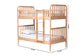 Baxton Studio Lucera Bobbin Bunk Bed with Ladder, Beech Brown