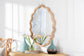 bali & pari Rasida Scalloped Natural Rattan Wall Mirror, Oval