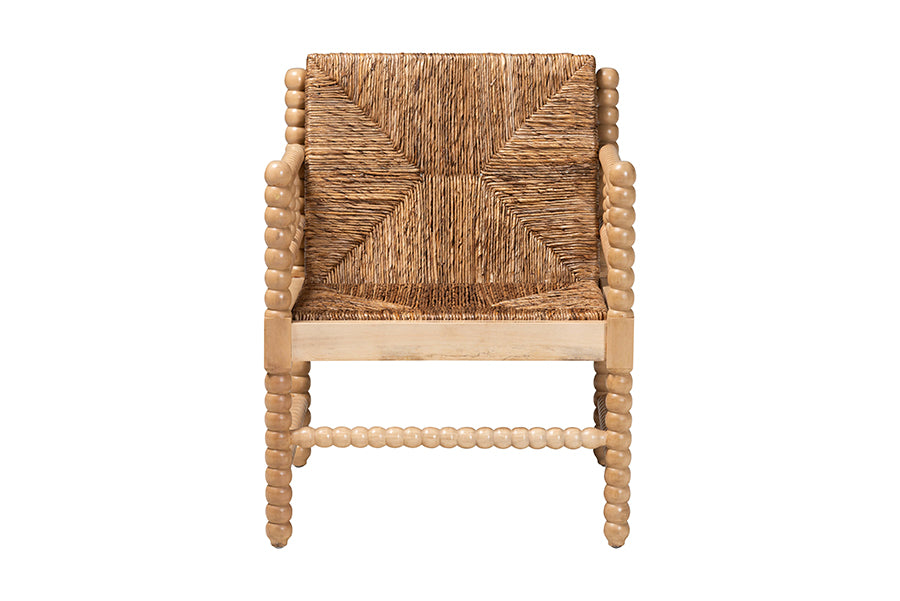 bali & pari Dolores Woven Seagrass Armchair with Bobbin Frame