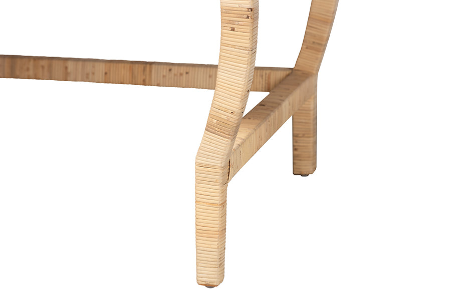 bali & pari Dalida Natural Rattan Writing Desk with Two Drawers