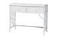 bali & pari Lindie Natural Rattan Writing Desk with Two Drawers, White