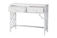 bali & pari Lindie Natural Rattan Writing Desk with Two Drawers, White