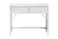 bali & pari Lindie Natural Rattan Writing Desk with Two Drawers, White