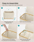 150L 3-Section Large Laundry Hamper with Lid Cream White FredCo