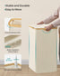 150L 3-Section Large Laundry Hamper with Lid Cream White FredCo
