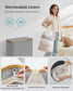 150L 3-Section Large Laundry Hamper with Lid Dove Gray FredCo