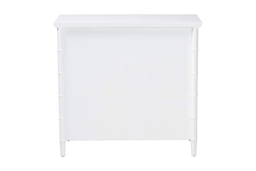 bali & pari Lucia Mahogany Wood 3-Drawer Chest with Bamboo Motif
