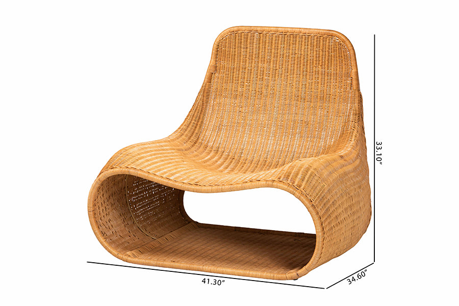 bali & pari Adala Natural Rattan Loop Lounge Chair