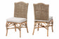 bali & pari Nitya Natural Rattan and Seagrass Camelback 2-Piece Dining Chair Set