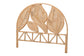 bali & pari Lifen Natural Rattan Standalone Headboard - Handcrafted Panel Headboard with Leaf Motif, Queen