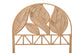 bali & pari Lifen Natural Rattan Standalone Headboard - Handcrafted Panel Headboard with Leaf Motif, King