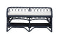 bali & pari Leryn Natural Rattan Bench with Shelf, Navy Blue