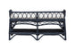 bali & pari Leryn Natural Rattan Bench with Shelf, Navy Blue