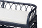 bali & pari Leryn Natural Rattan Bench with Shelf, Navy Blue