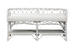 bali & pari Leryn Natural Rattan Bench with Shelf, White