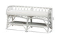 bali & pari Leryn Natural Rattan Bench with Shelf, White