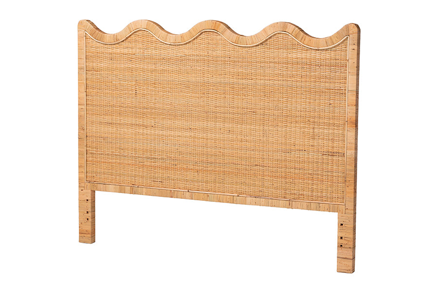 bali & pari Cassio Scalloped Natural Rattan Headboard, King