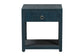 bali & pari Nata Grasscloth Nightstand with Drawer and Open Shelf, Indigo