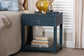 bali & pari Nata Grasscloth Nightstand with Drawer and Open Shelf, Indigo