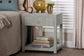 bali & pari Nata Grasscloth Nightstand with Drawer and Open Shelf, Coastal Blue