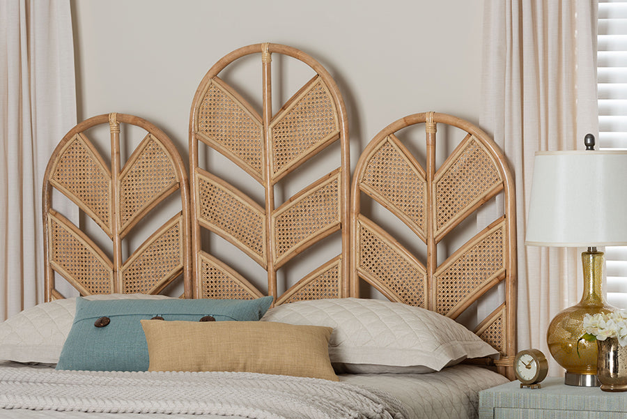 bali & pari Liang Natural Rattan Freestanding Headboard, Queen