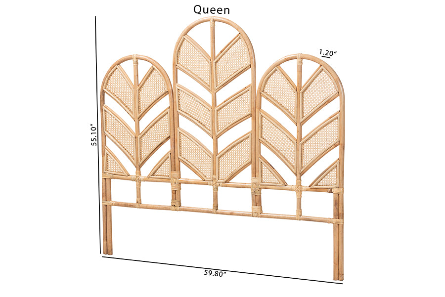 bali & pari Liang Natural Rattan Freestanding Headboard, King