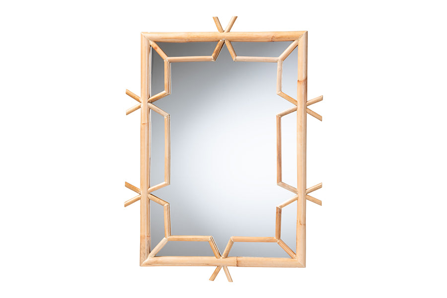 bali & pari Jasani Geometric Natural Rattan Frame Wall Mirror