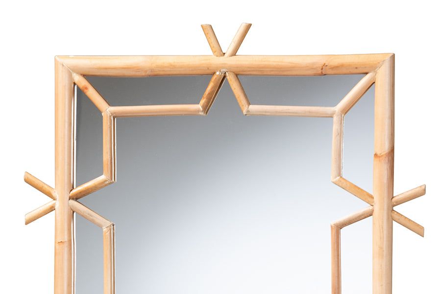 bali & pari Jasani Geometric Natural Rattan Frame Wall Mirror