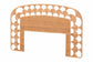 bali & pari Felician Natural Rattan Standalone Headboard - Handwoven Wicker Panel Headboard with Scalloped Fan Motif, King