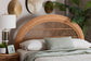 bali & pari Harini Natural Rattan Standalone Headboard - Handwoven Wicker Panel Headboard with Lattice Panel, Queen