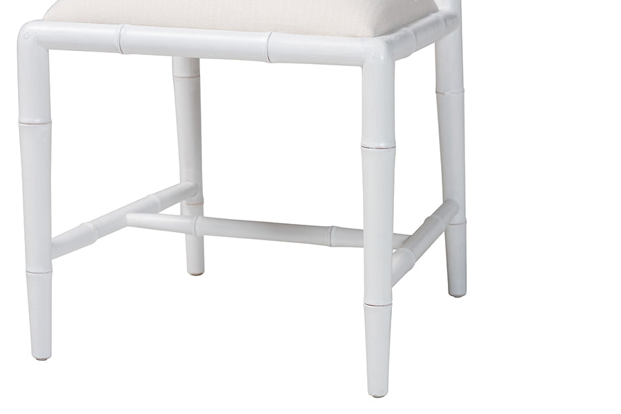 bali & pari Boone Dining Chair with Chinoiserie Design, White