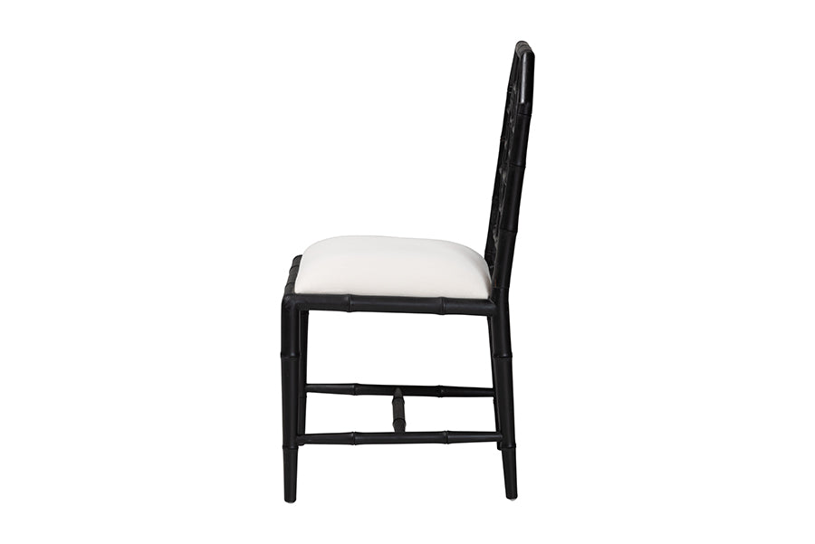bali & pari Boone Dining Chair with Chinoiserie Design, Black