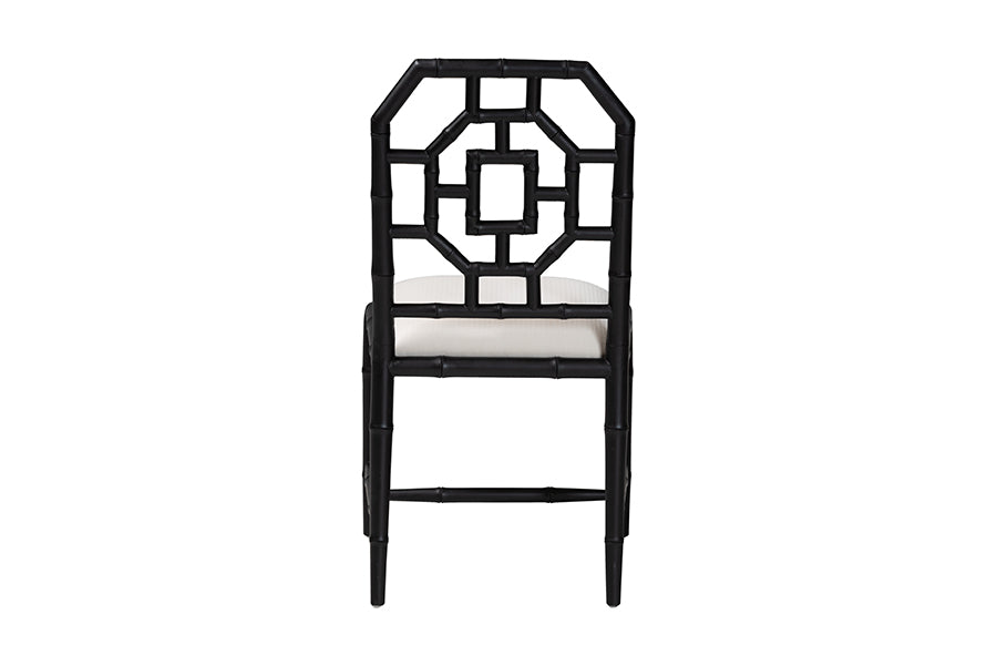 bali & pari Boone Dining Chair with Chinoiserie Design, Black