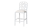 bali & pari Boone Counter Stool with Chinoiserie Design, White