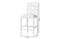 bali & pari Boone Counter Stool with Chinoiserie Design, White