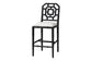 bali & pari Boone Counter Stool with Chinoiserie Design, Black