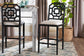 bali & pari Boone Counter Stool with Chinoiserie Design, Black
