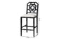 bali & pari Boone Counter Stool with Chinoiserie Design, Black