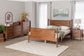 Baxton Studio Danette Bobbin Wood 4-Piece Bedroom Set with 1 Nightstands, Queen