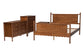 Baxton Studio Danette Bobbin Wood 4-Piece Bedroom Set with 1 Nightstands, Queen